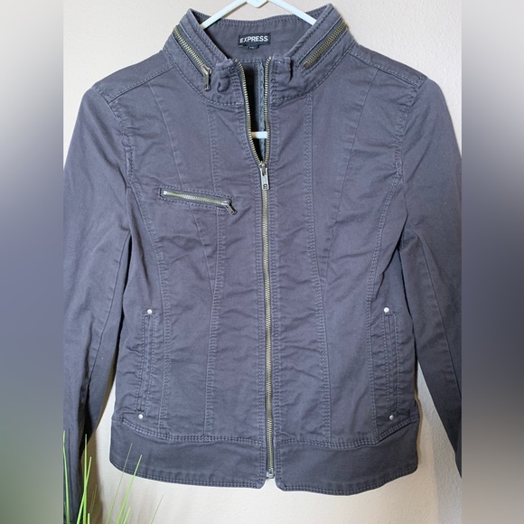 Express gray zip up jacket. Size XS. - Picture 3 of 10
